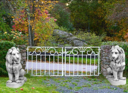 Löwe Gartenfigur Terrassen Garten Skulptur Dekor Figuren Skulpturen Statuen